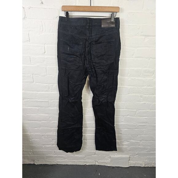 Zara Women's Mid-Rise Stright-Leg Chino Denim Pants Solid Black Size 8 - Picture 2 of 5